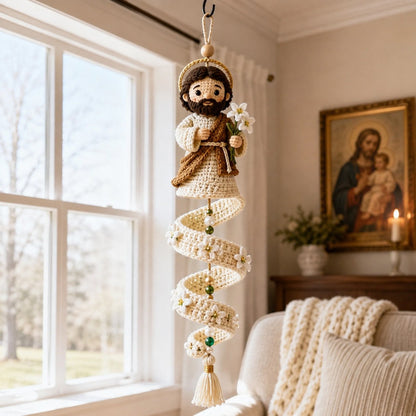🔥LAST DAY 50% OFF - ✨ DIY Crochet Blessed Mother Spiral Hanging Ornament Kit – Handcraft a Heavenly Keepsake 🙏🧶