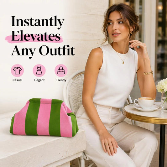 Sac à main nuage pour femme à rayures et pois losanges – Sac bandoulière léger à fermoir pour un style au quotidien 👜