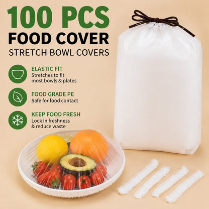 🥗 Disposable Stretch Food Covers for Bowls & Plates – Food-Grade, BPA-Free & Non-Toxic PE Material