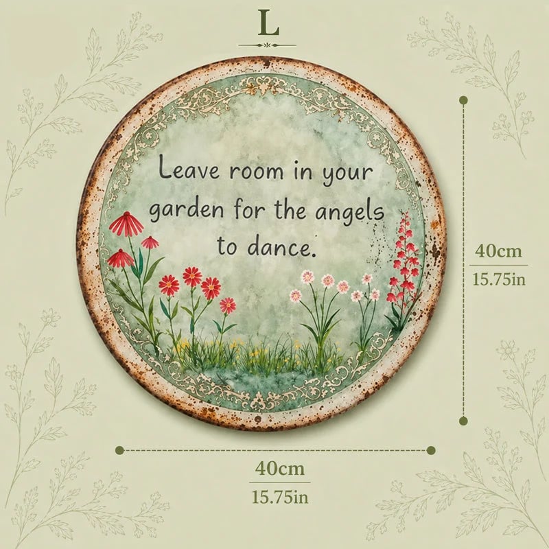 🧚✨ Angel Dance Round Metal Wall Sign