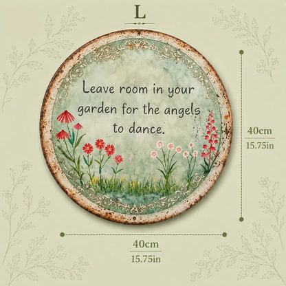 🧚✨ Angel Dance Round Metal Wall Sign
