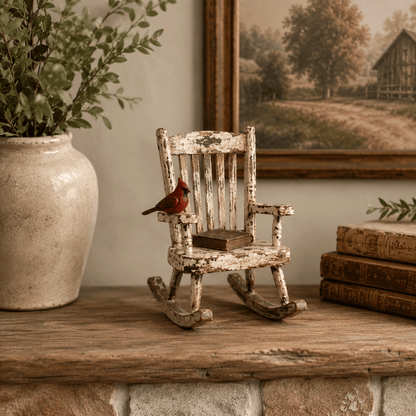 Rustic Cardinal Rocking Chair Decor