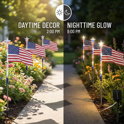 🔥Letzter Tag: 49% RABATT🔥8 Solar-Wegeleuchten mit amerikanischer Flagge – Rot, Weiß & Blau für den Garten zum 250. Unabhängigkeitsjubiläum 🇺🇸✨