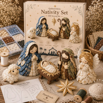 🔥LAST DAY 50% OFF -✨ DIY Patchwork Nativity Scene Sewing Kit (Beginner-Friendly)