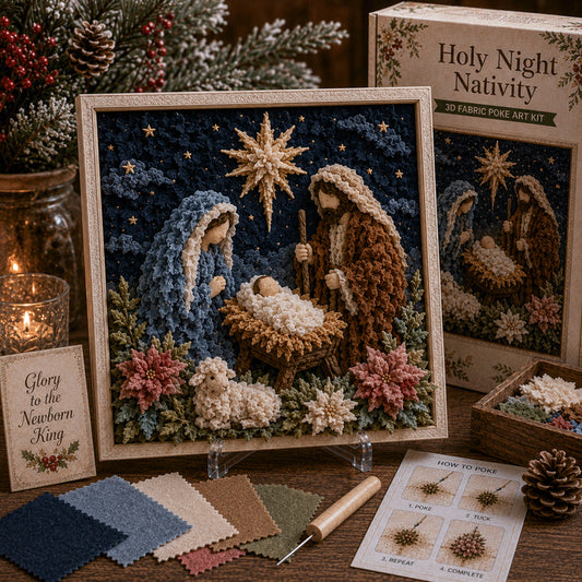✝️ Kit d'Art Piqué en Tissu Chrétien 3D