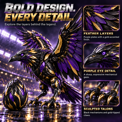 🐦‍⬛⚡ RavenMorph – Egg to Raven Transforming Mechanical Figure