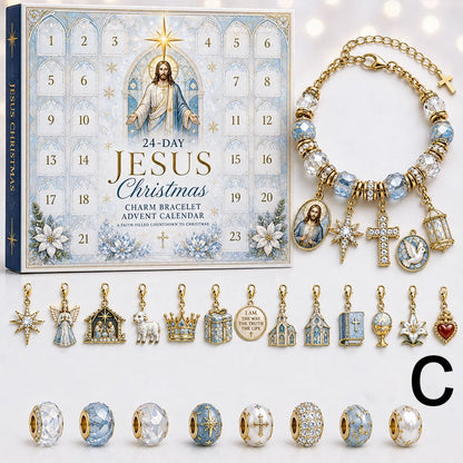 🔥LAST DAY 50% OFF - 24-Day Christian Christmas Charm Bracelet Advent Calendar
