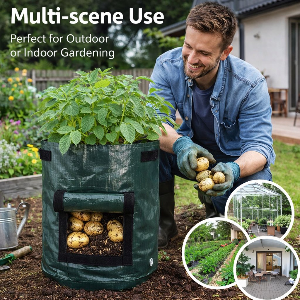 🥔 Pflanzsäcke aus Gartenvlies – atmungsaktive & einfach zu erntende Anzuchtbeutel 🔥