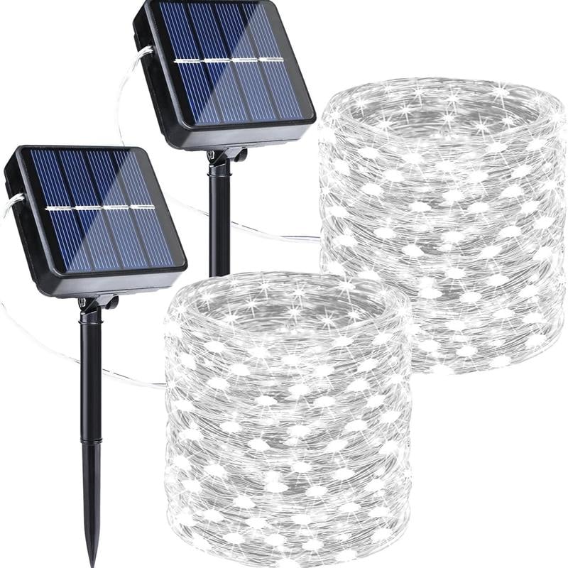 2-Pack Solar Outdoor String Lights