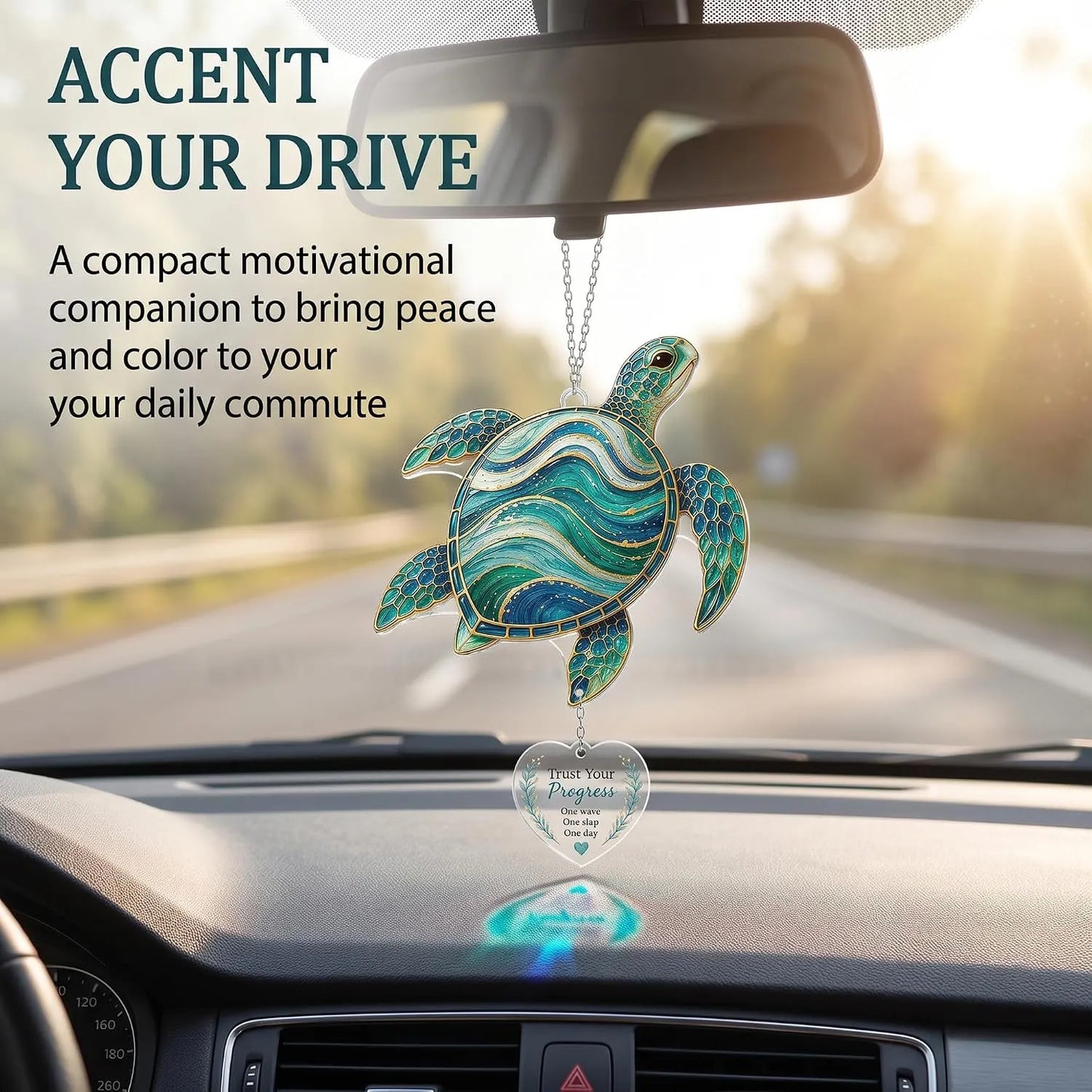 Inspirational Suncatcher with Story Card – Sea Turtle, Butterfly & Dragonfly Window Hanging Decor
