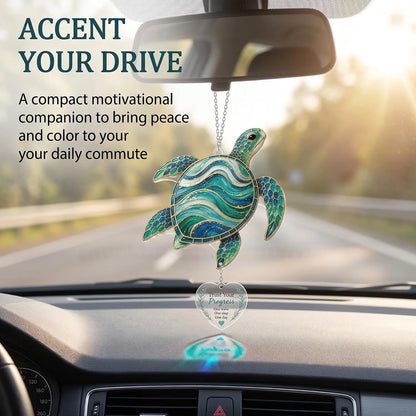 Inspirational Suncatcher with Story Card – Sea Turtle, Butterfly & Dragonfly Window Hanging Decor