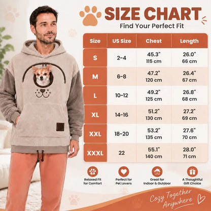 ⏰LAST DAY 50% OFF 🐾 Cozy Pet Carrier Hoodie — Built-In Pouch for Cats & Small Dogs