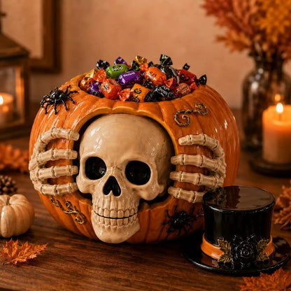 🎃Trick-or-Treat 🍬 Skull Pumpkin Candy Jar🔥🔥🔥