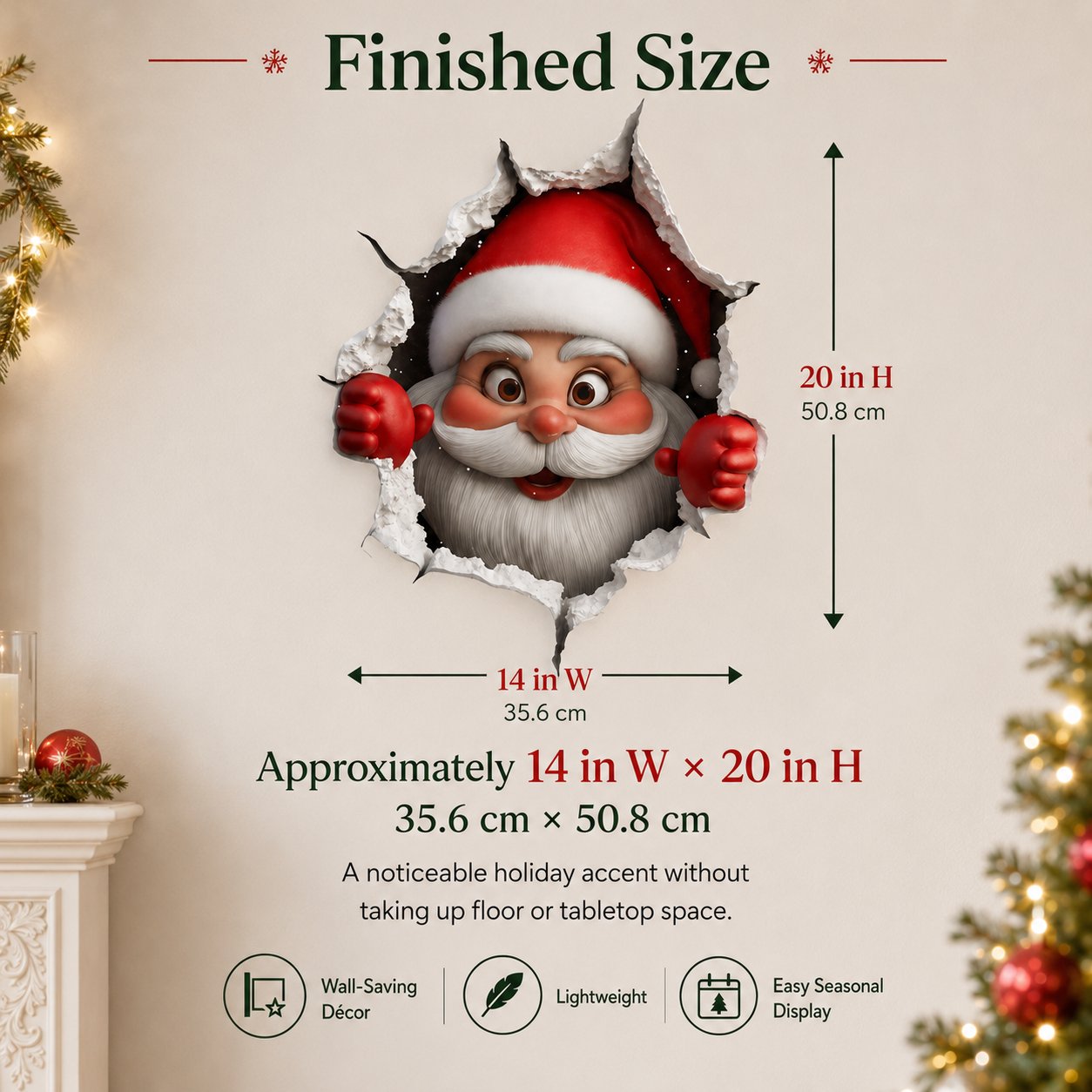🔥Last Day 50% OFF-Creative 3D Christmas Santa Wall Sticker