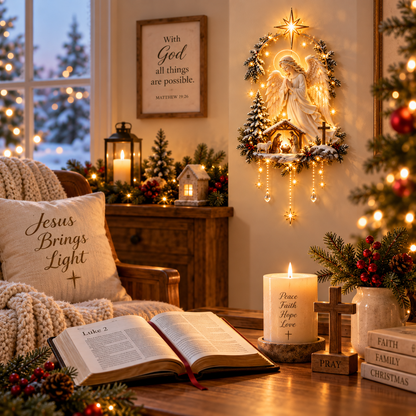 ✨Last Day 49% OFF✨Angel Over Bethlehem™ – Lighted Nativity Wall Decor