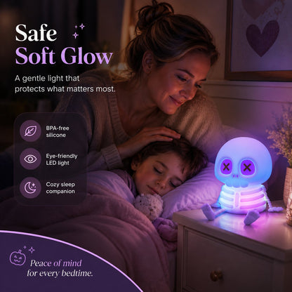 💀Last Day 50% OFF🔥Charming Silicone Skeleton Color Changing Bedside Night Light🔥