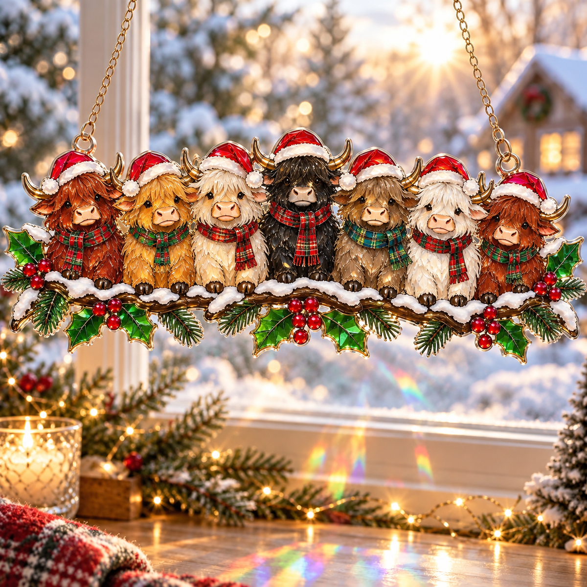 ✨ Whimsical Christmas Window Suncatchers – 11 Whimsical Stained-Glass Window Designs🎄