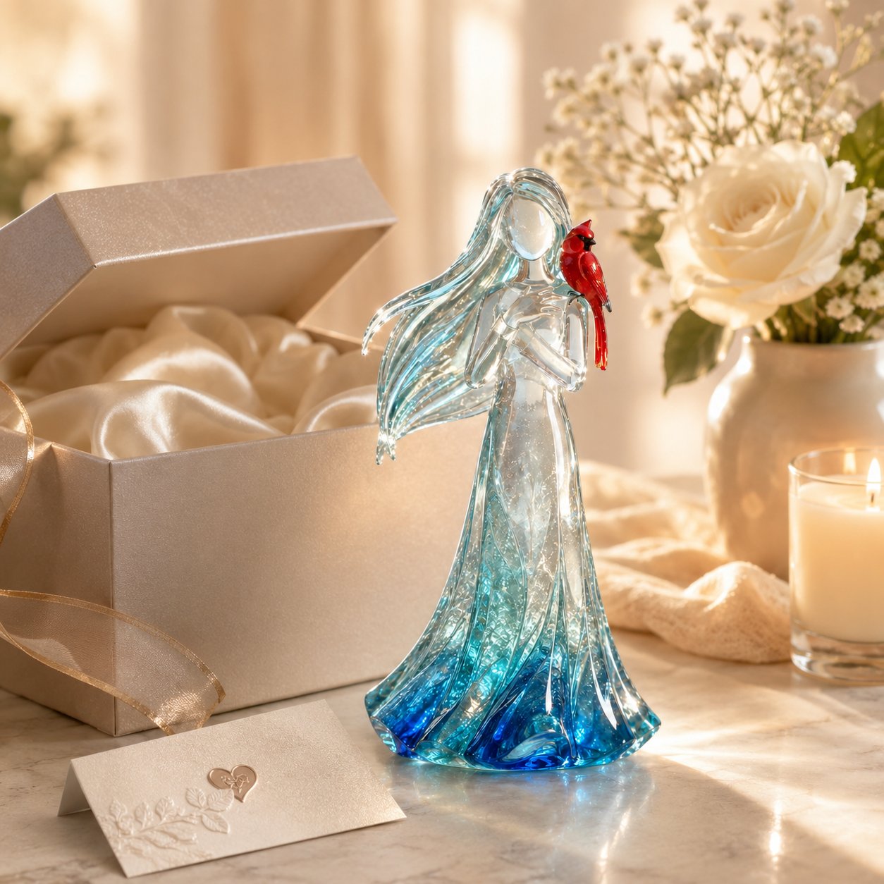 💃🐦Cardinal Memorial Woman Figurine – ❤️Crystal-Inspired Remembrance Gift for Loved Ones(📦Buy 2 Free Shipping)