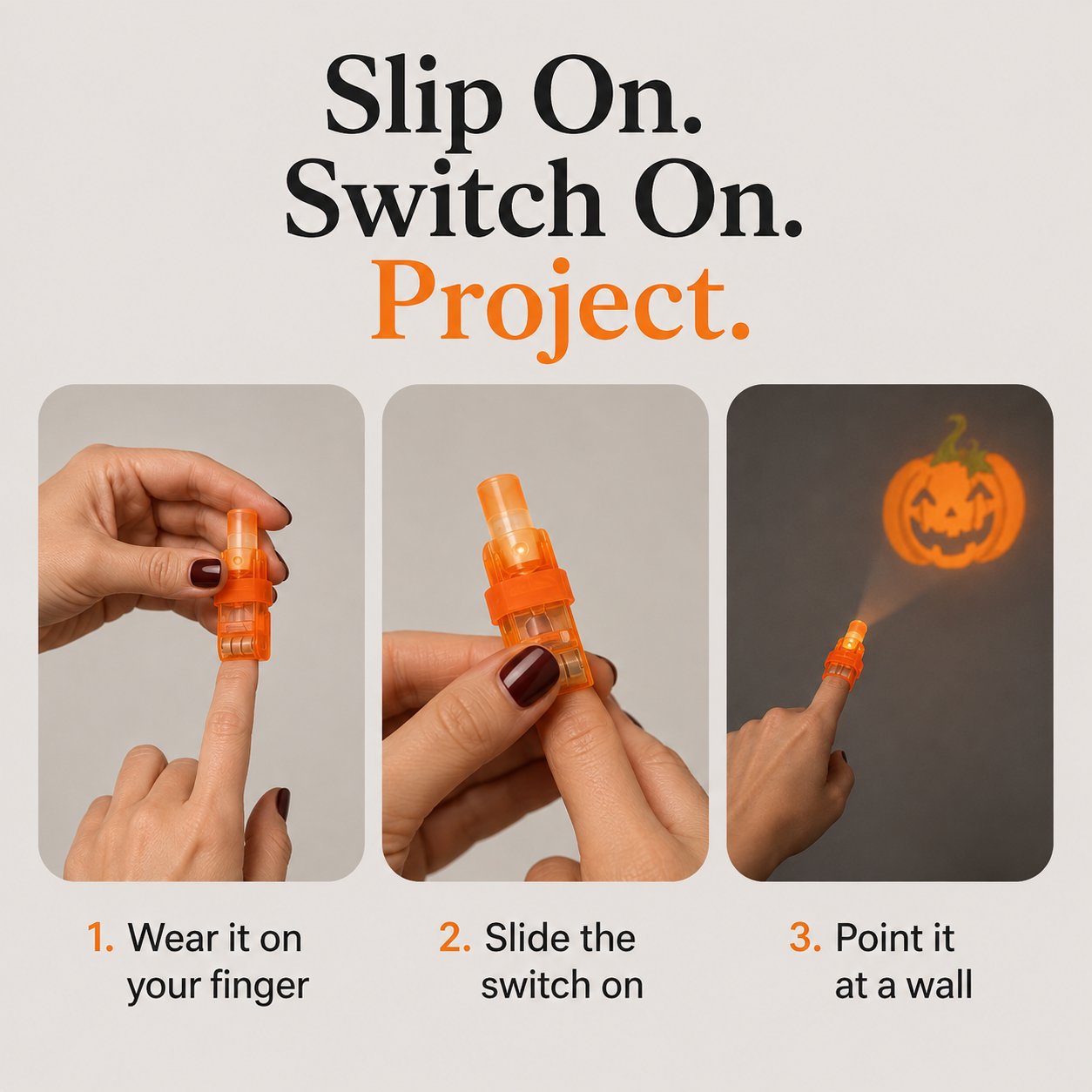 🎃 Halloween Finger Projector Lights – Mini Pattern Projector
