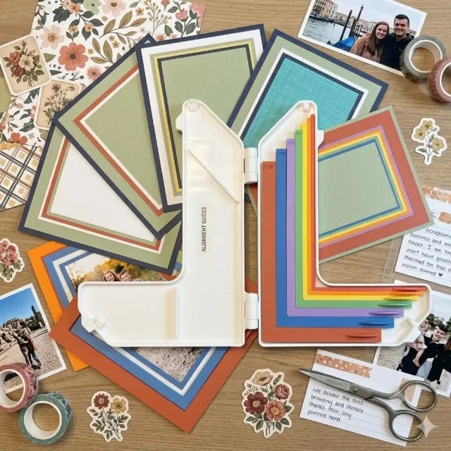 Ensemble de guides d'alignement pour travaux manuels en papier avec étui