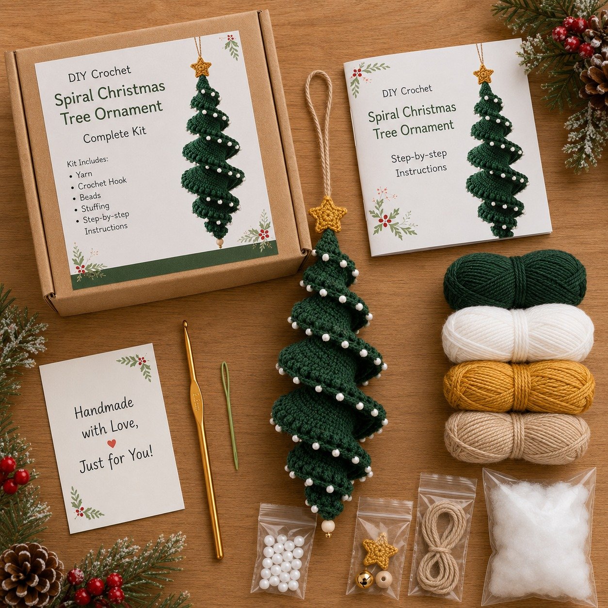 🔥Last Day 50% OFF - 🎅🌲Crochet Snowman Spiral Oranment DIY Kit