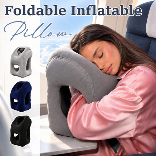 🛫 Ultra-Light Foldable Inflatable Travel Pillow | Portable Neck, Face & Arm Support for Trips 💤❤️