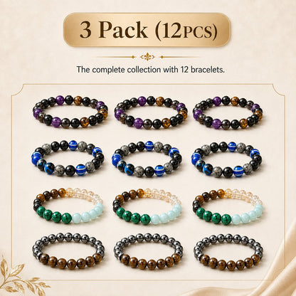 ✨ 4PCS Bohemian Beaded Bracelet Set 💎 | Wealth • Lucky • Money • Protection 🪬 | Elegant Gift for Her 🎁