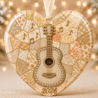 🎁Last Day 60% OFF - Guitar Memorial Heart Ornament🎵