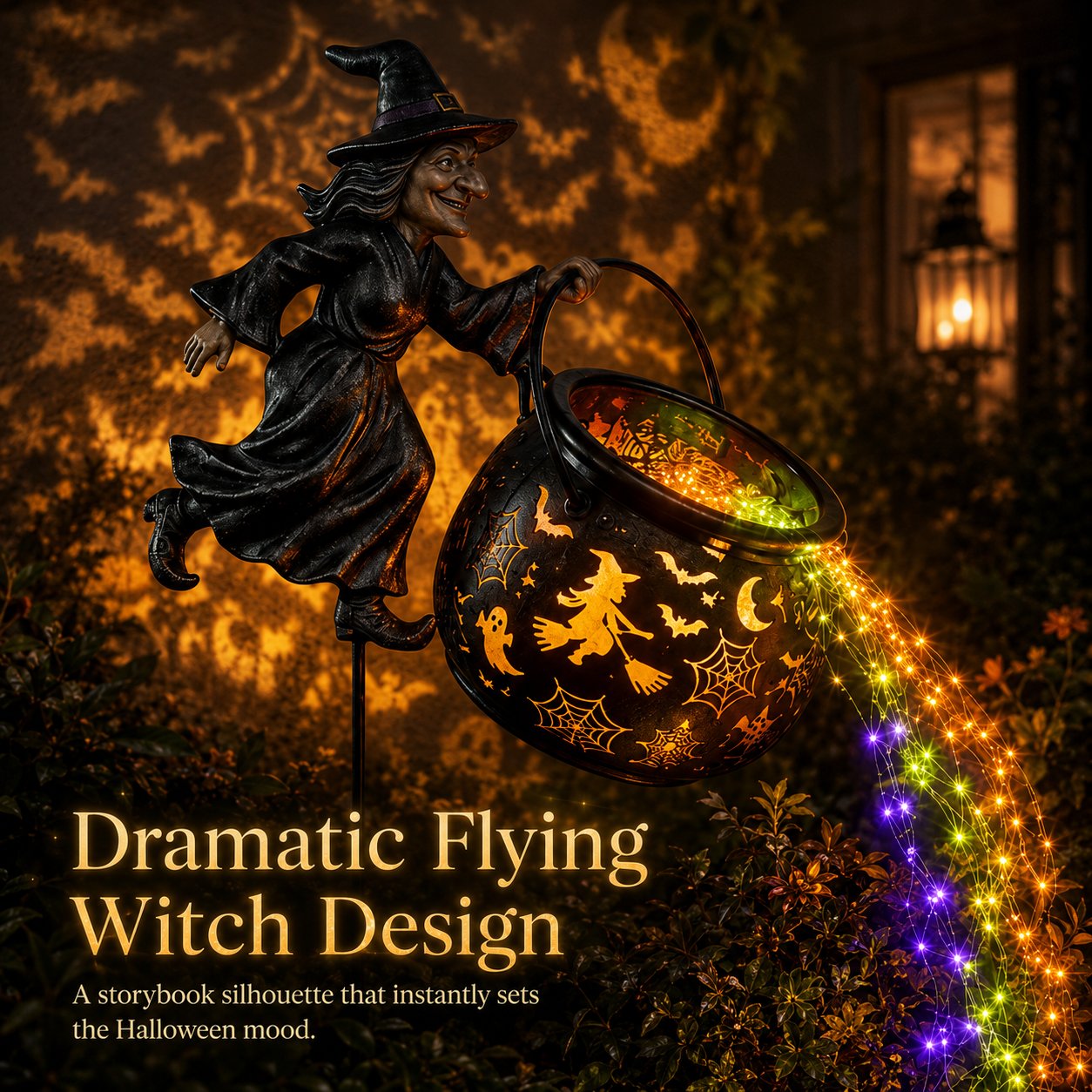 🔥HOT SALE 42% OFF✨🧙‍♀️Halloween Witch Cauldron Garden Light