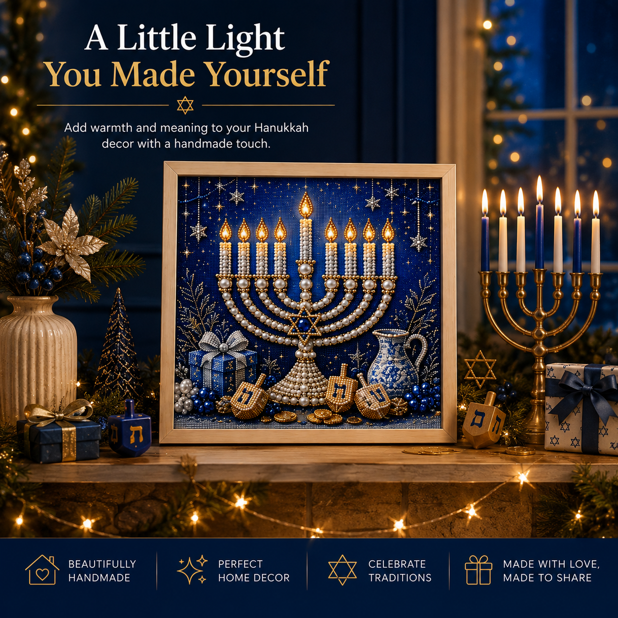 🎁DIY Hanukkah Pearl Art Kit ✨
