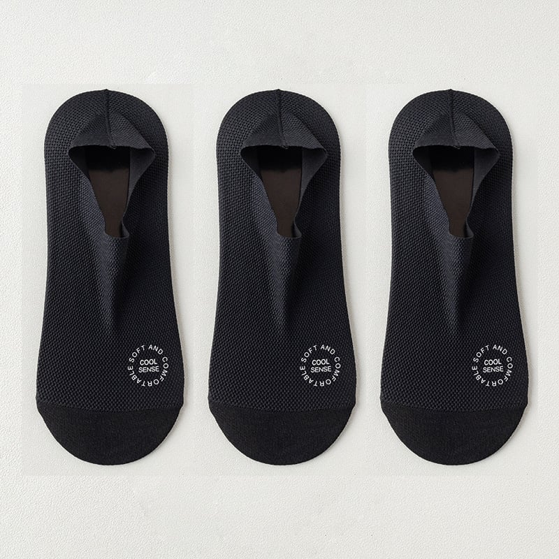 🔥HOT SALE🔥🔥 3-Pair Invisible Grip Socks Pack 🧦 – Breathable Low-Cut Anti-Slip Sweat-Absorbing Design