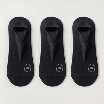 🔥HOT SALE🔥🔥 3-Pair Invisible Grip Socks Pack 🧦 – Breathable Low-Cut Anti-Slip Sweat-Absorbing Design