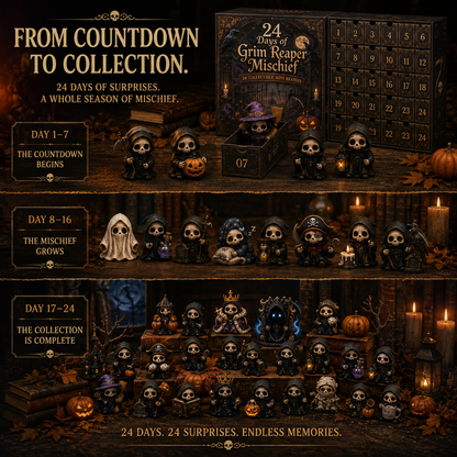 🔥Last Day 50% OFF-💀24 DAYS OF GRIM REAPER MISCHIEF|A Tiny Reaper Awaits Behind Every Door👻