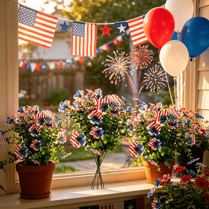 🔥4th of July Hot Sale 60% Off 🔥 Patriotic Red White Blue Artificial Flowers💐
