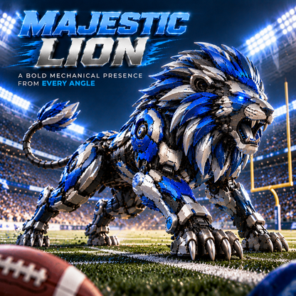 🔥 Last Day 50% OFF 🦁 Motor City BlueSteel LionMorph – Egg to Mechanical Lion Transforming Figure ⚡