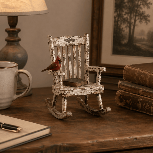 Rustic Cardinal Rocking Chair Decor