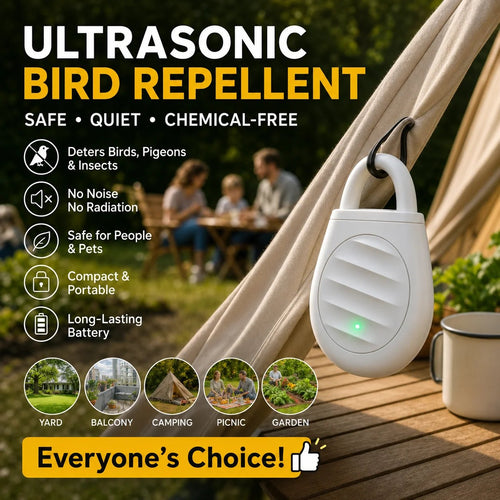 🔥Limited time offer Buy 3 get 2 free!🐦No more trouble from birds, beasts and locusts!Portable Ultrasonic Bird Repellent Keychain