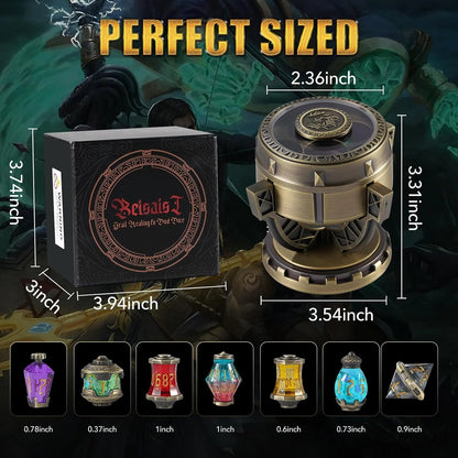 ⚗️ Alchemist DND Dice Set | 7-Piece Metal RPG Dice with Potion-Inspired Design & Collector Chalice 🎲