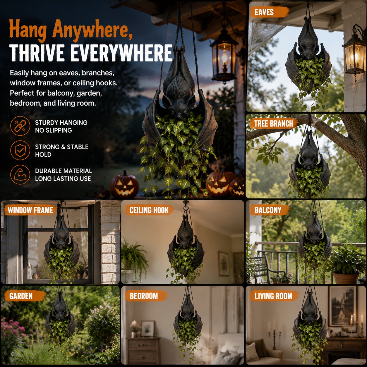 Hanging Bat Plant Pot