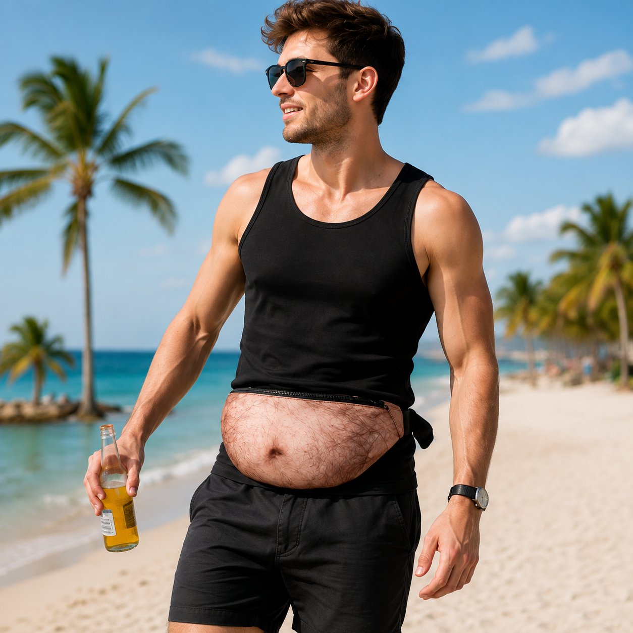 🔥 3D Prank Dad Bod Waist Bag