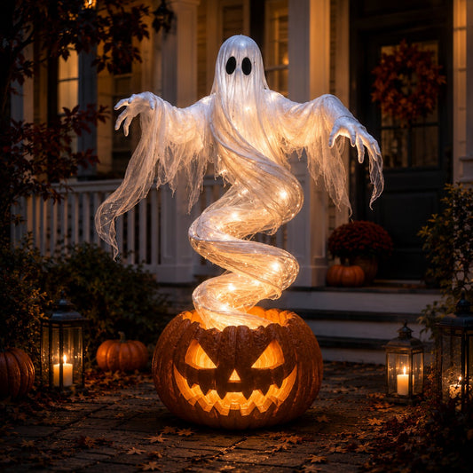 👻Swirling Ghost Pumpkin Yard Lamp🎃