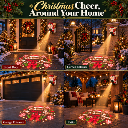 🎅✨ Sleepy Santa Welcome Projector Light – Magical Christmas Doorway Decor
