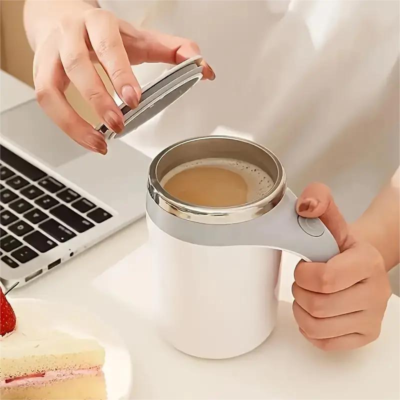 ☕ Automatic Stirring Electric Coffee Mug | 380ml Magnetic Rotating Reusable Travel Cup