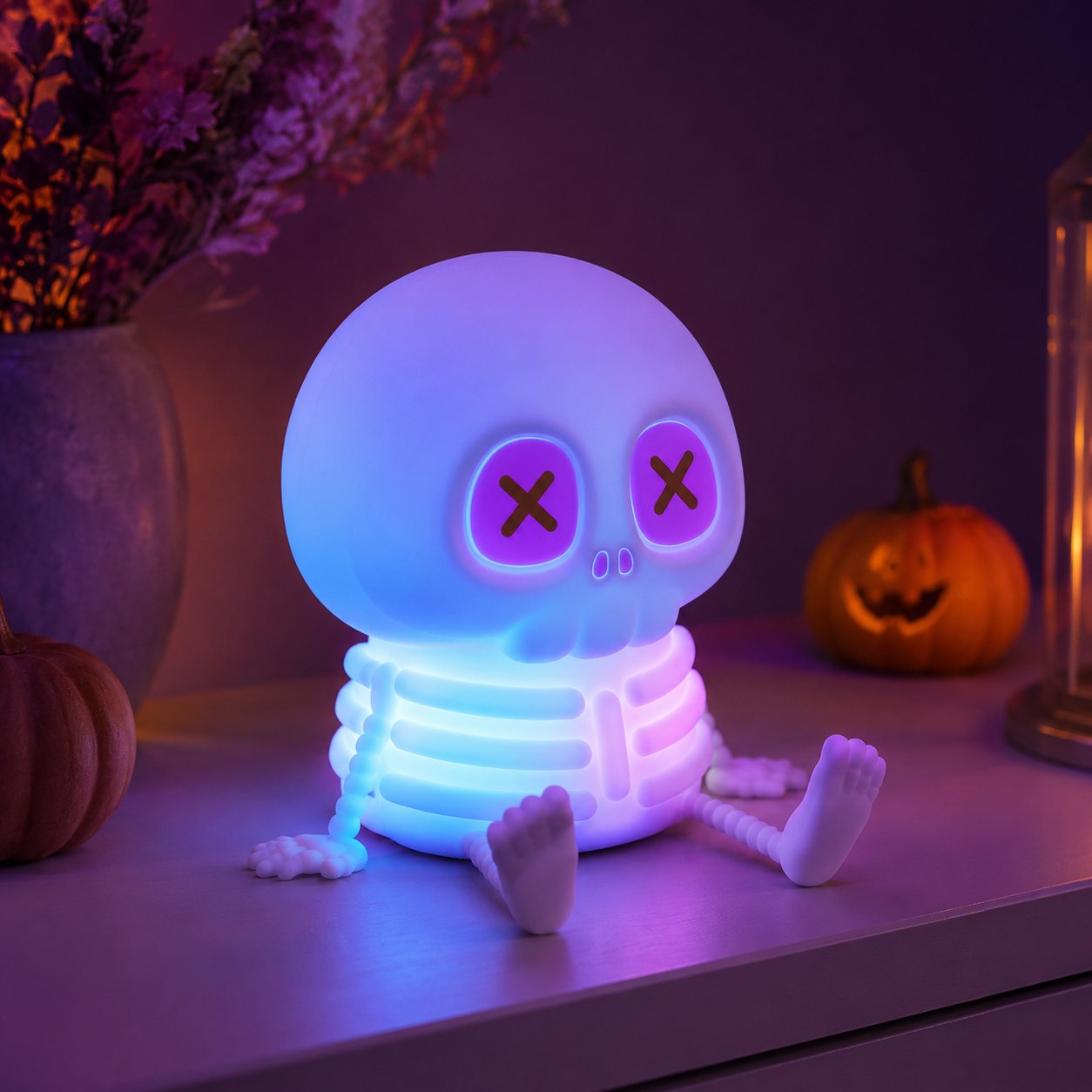 💀Last Day 50% OFF🔥Charming Silicone Skeleton Color Changing Bedside Night Light🔥