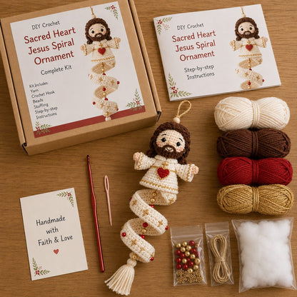 🔥LAST DAY 50% OFF - ✨ DIY Crochet Blessed Mother Spiral Hanging Ornament Kit – Handcraft a Heavenly Keepsake 🙏🧶