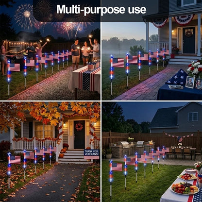 🔥Letzter Tag: 49% RABATT🔥8 Solar-Wegeleuchten mit amerikanischer Flagge – Rot, Weiß & Blau für den Garten zum 250. Unabhängigkeitsjubiläum 🇺🇸✨