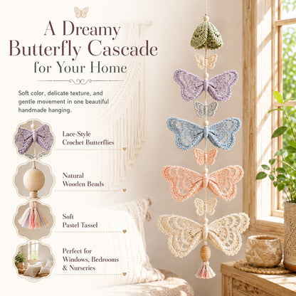 🔥LAST DAY 50% OFF - 🦋Butterfly Garden Cascade DIY Crochet Kit