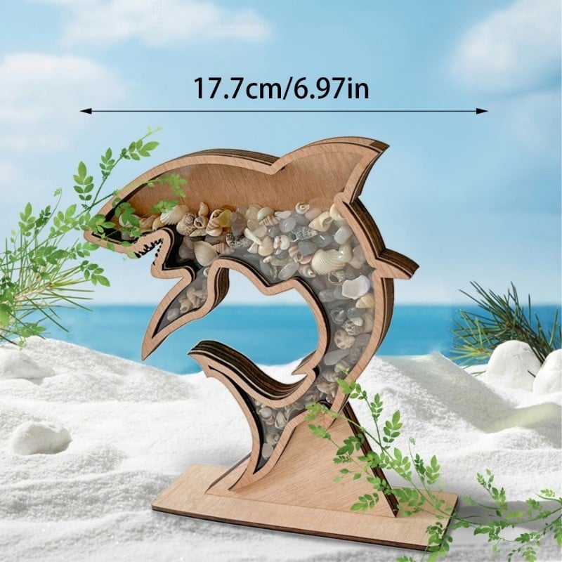 🌊 Ocean Memory Turtle Shadow Box – Coastal Seashell Display Keepsake for Beach Treasures & Travel Memories