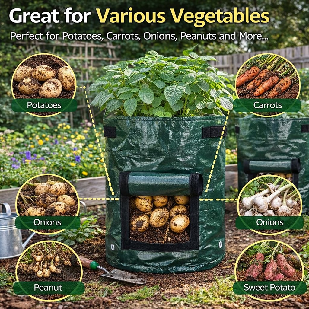 🥔 Pflanzsäcke aus Gartenvlies – atmungsaktive & einfach zu erntende Anzuchtbeutel 🔥