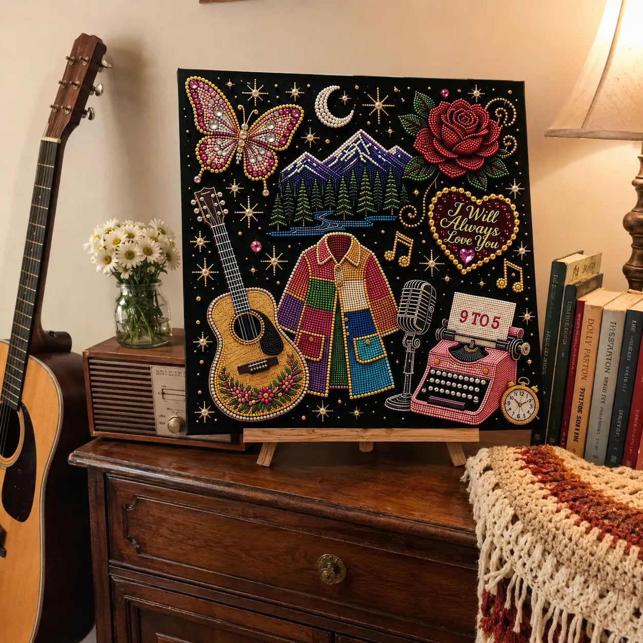 💥 LAST DAY 49% OFF – 🎤 Premium 3D Pearl Dolly Country Music Tribute Art Kit | Luxury Flocked Canvas with Scratch-Resistant Non-Fading Acrylic Resin Pearls & Faceted Drills DIY Keepsake Decor 💎✨